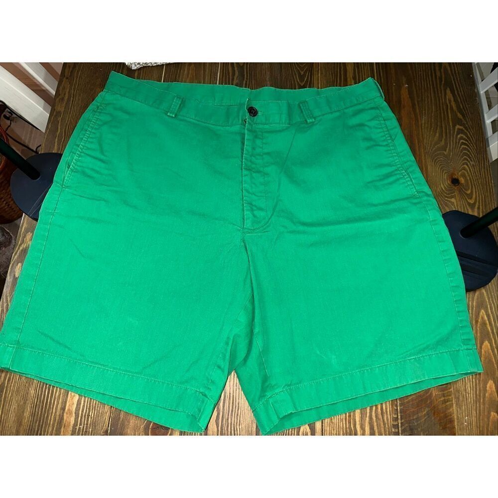 Brooks Brothers 346 Chino Shorts Adult 38 Green Flat Front Golf Casual Mens